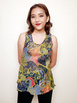 Load image into Gallery viewer, Sleeveless Cotton Batika Top with Back Tie | Angie&#39;s Fashion
