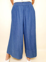 Load image into Gallery viewer, Dark Denim Flare Pants with Bottom Cuff | Angie&#39;s Fashion
