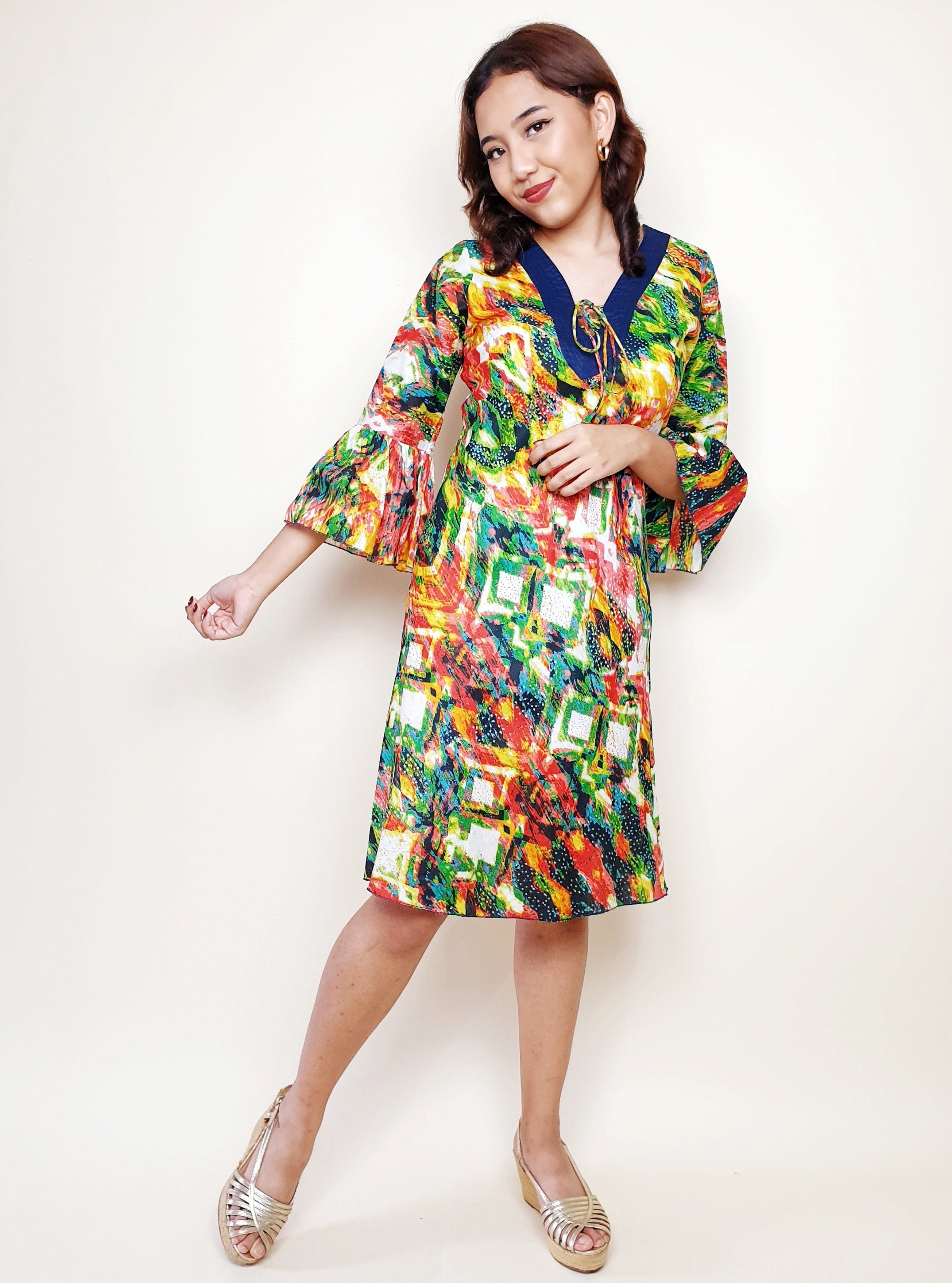 Bell Sleeve Cuvee Dress | Angie's Fashion