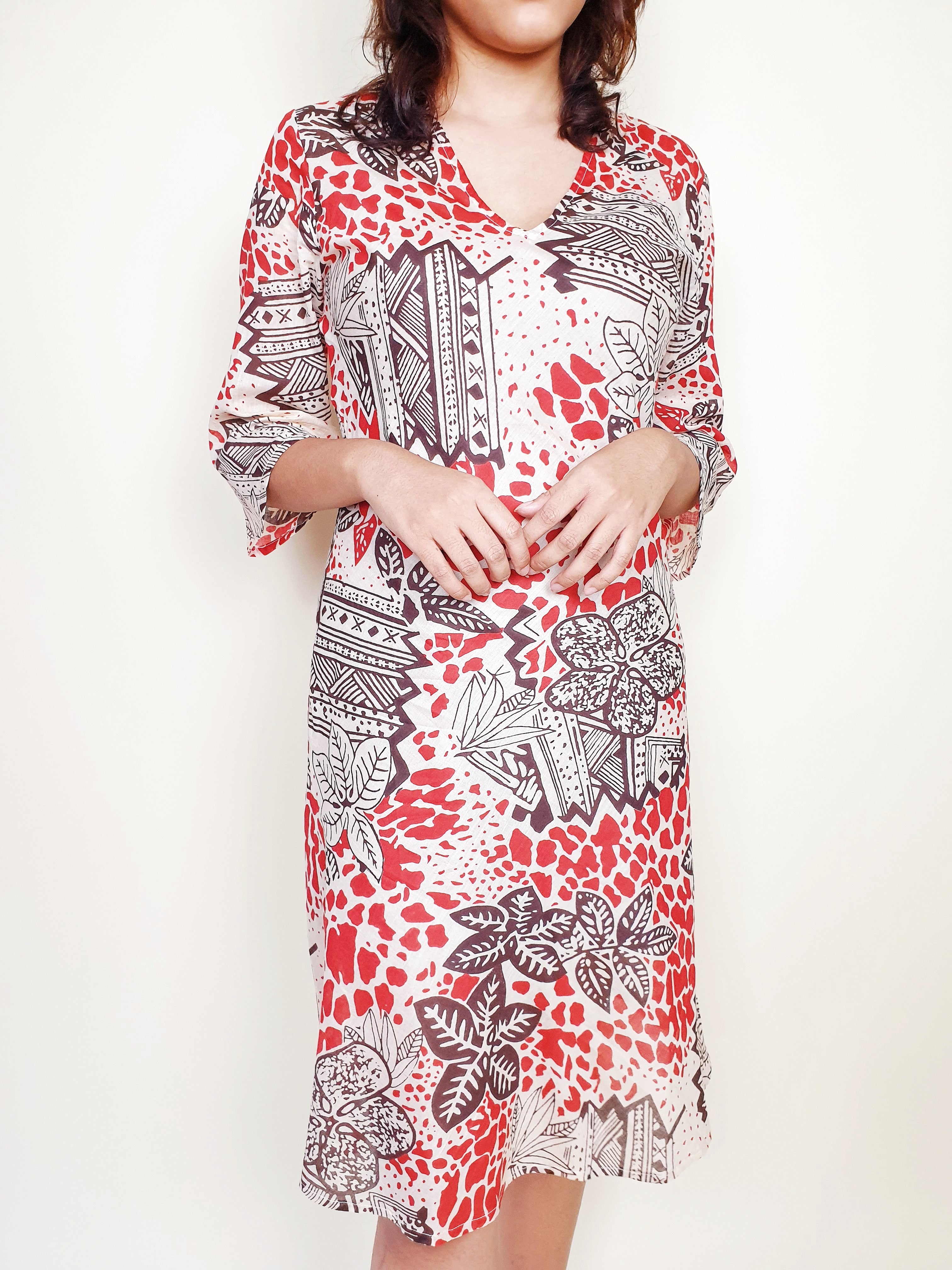 Bias Mid-sleeve Fearn Dress | Angie's Fashion