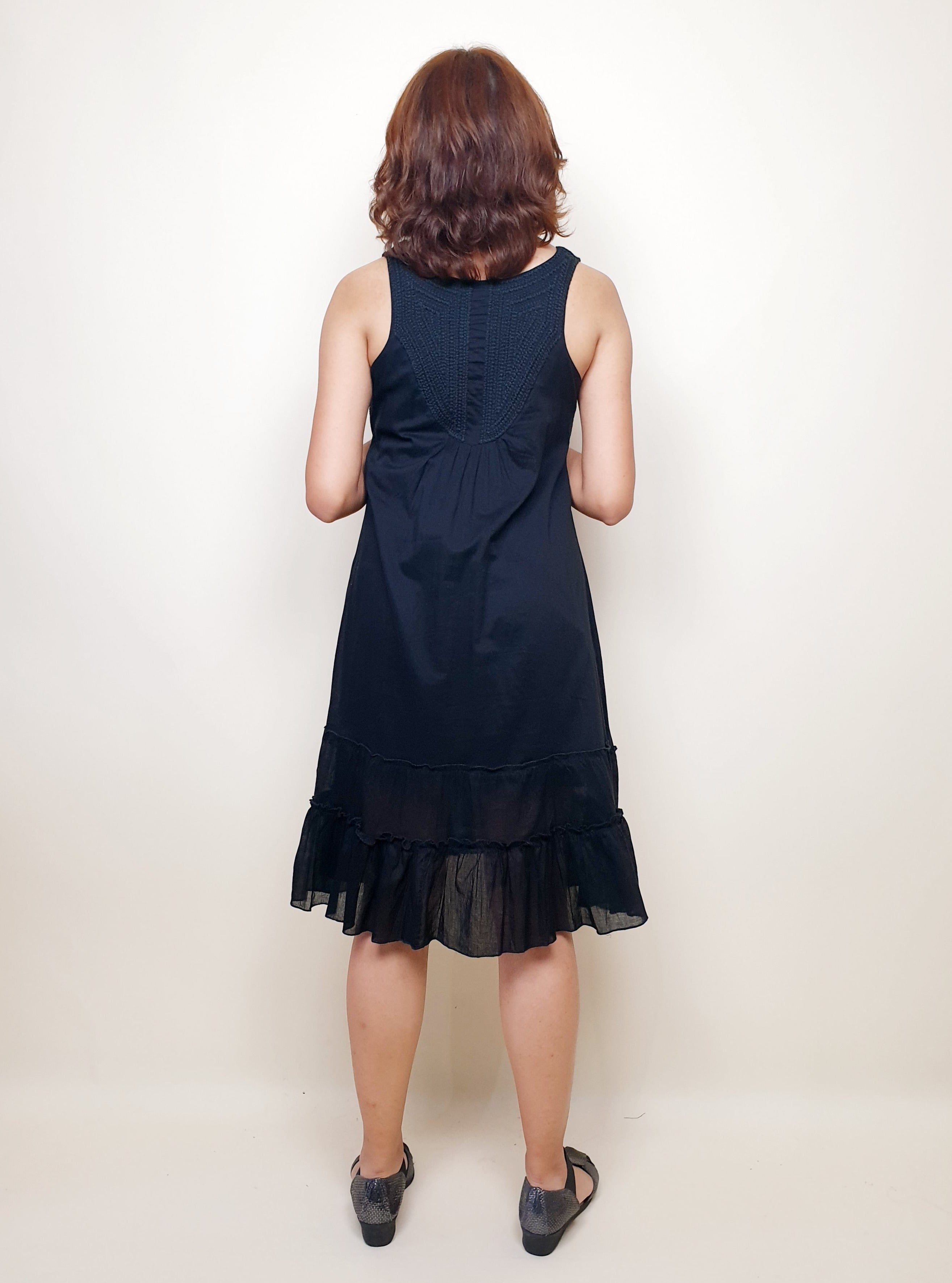 Cotton Black Embroidery Dress | Angie's Fashion