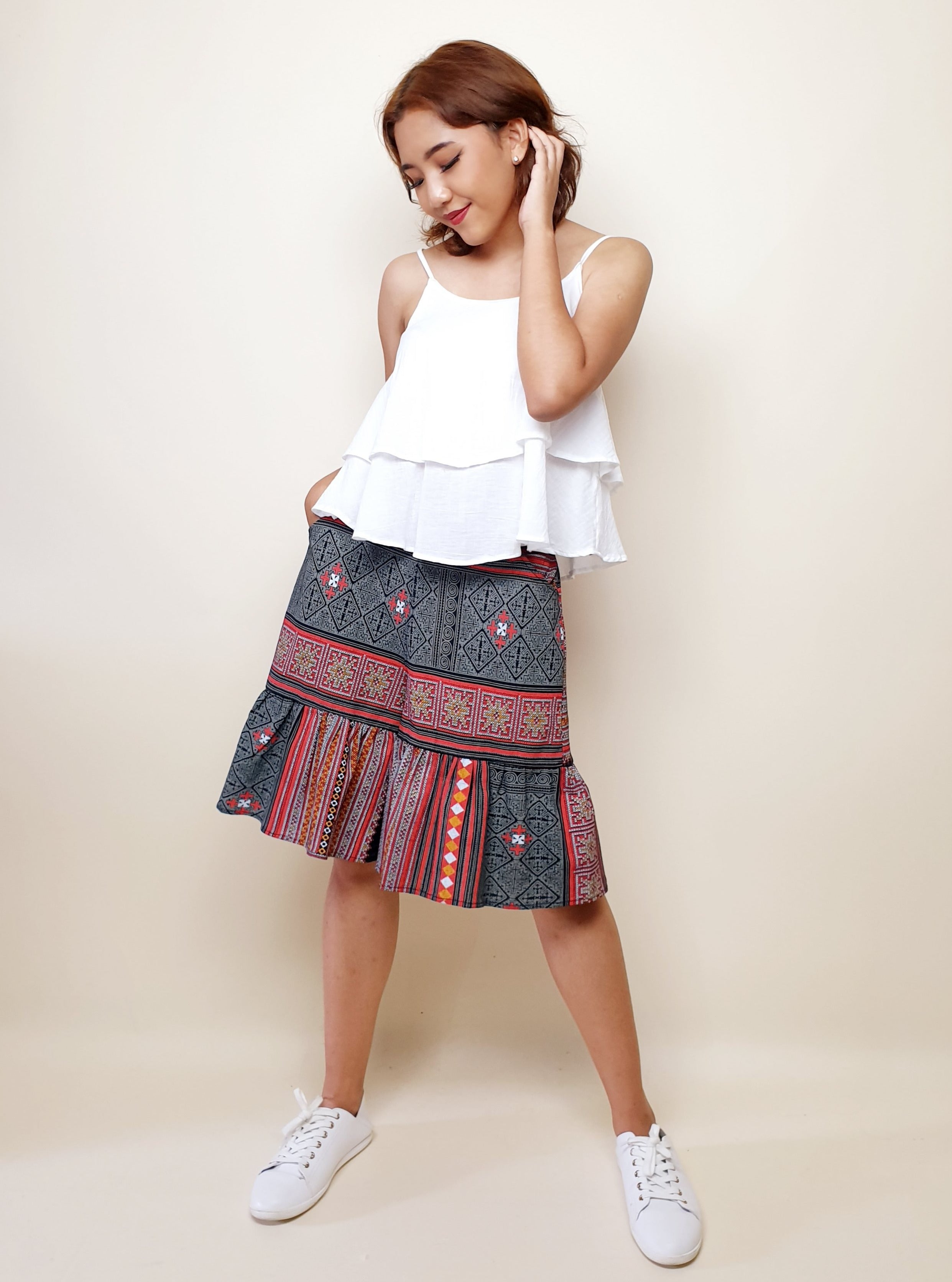 Cotton Tribal Frill Pants | Angie's Fashion