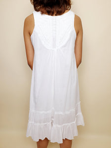 Cotton White Embroidery Dress | Angie's Fashion