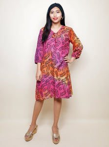 Cotton A-line Leafie Dress | Angie's Fashion