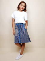 Load image into Gallery viewer, Button Down Stripsy Skirt | Angie&#39;s Fashion

