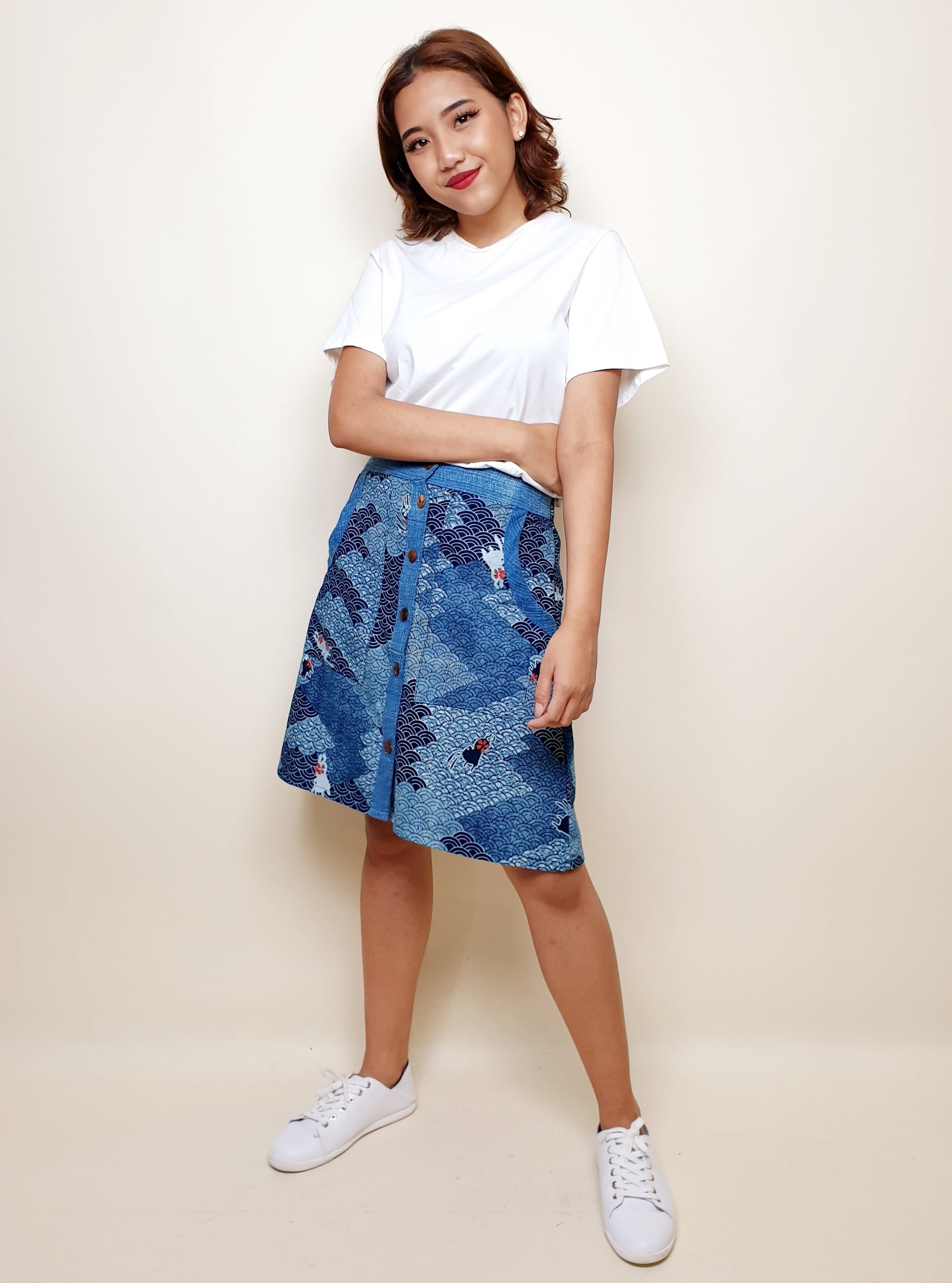 Button Down Usagi Skirt | Angie's Fashion