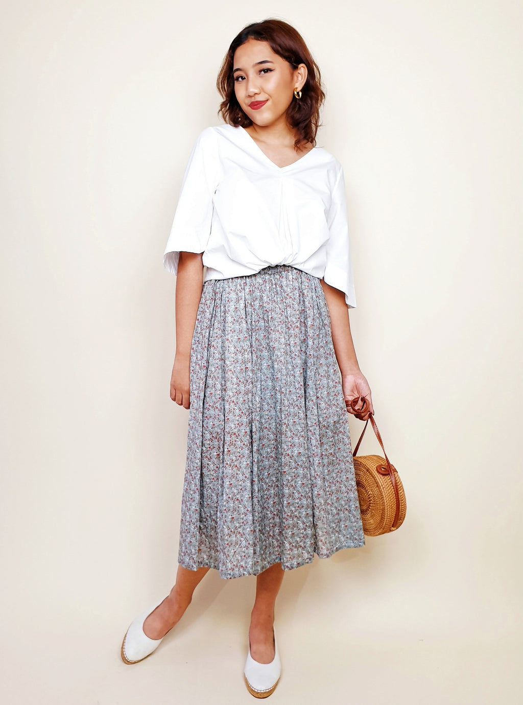 Cotton Ditsy Skirt | Angie's Fashion