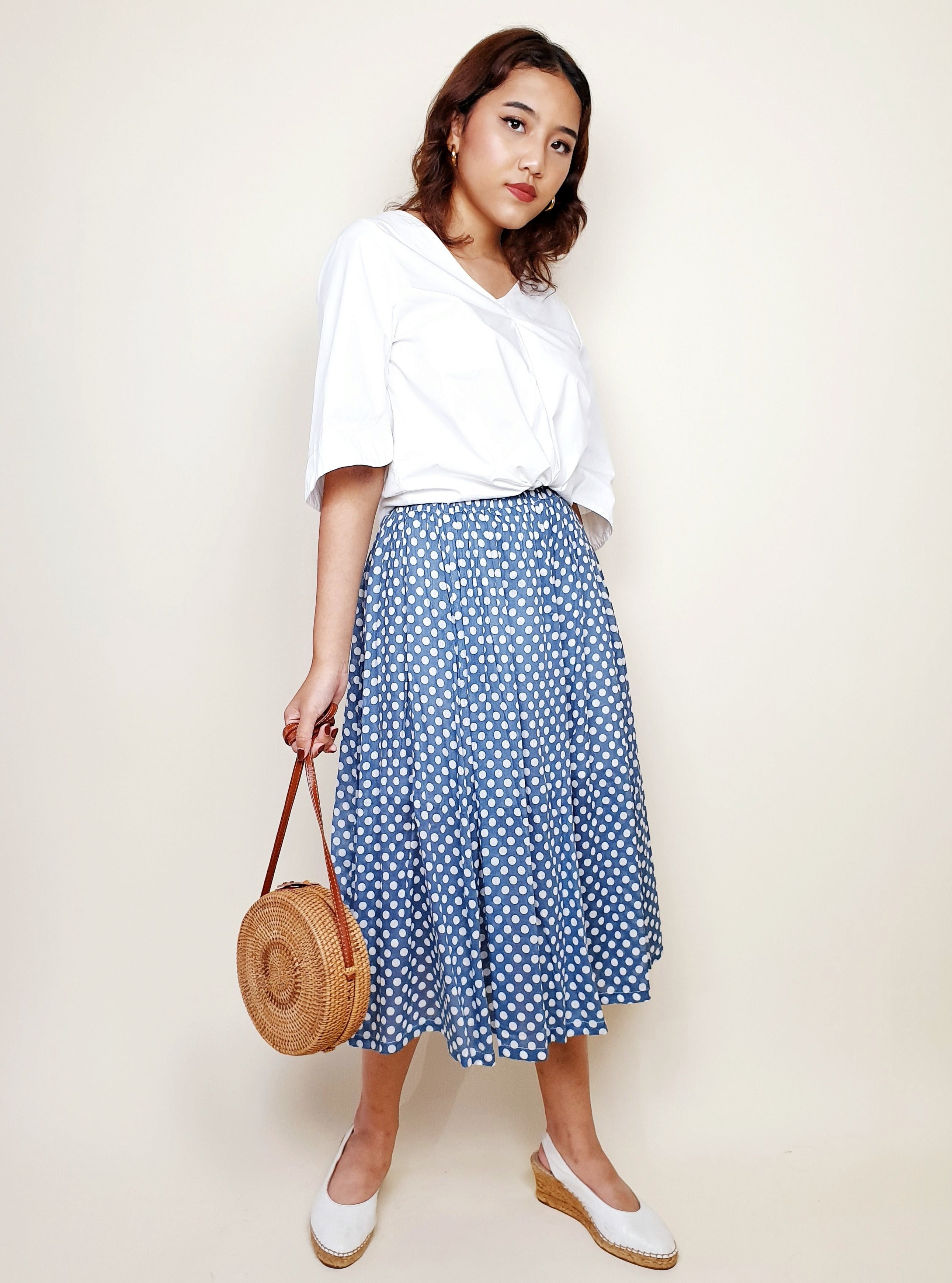 Cotton Polka dot Skirt | Angie's Fashion