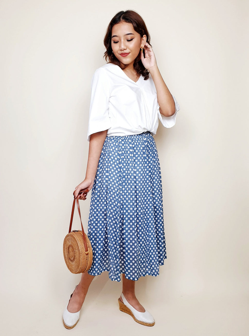 Cotton Polka dot Skirt | Angie's Fashion