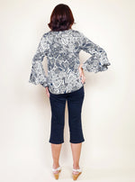 Load image into Gallery viewer, V-neck Satin Bell Sleeve Classie Top | Angie&#39;s Fashion
