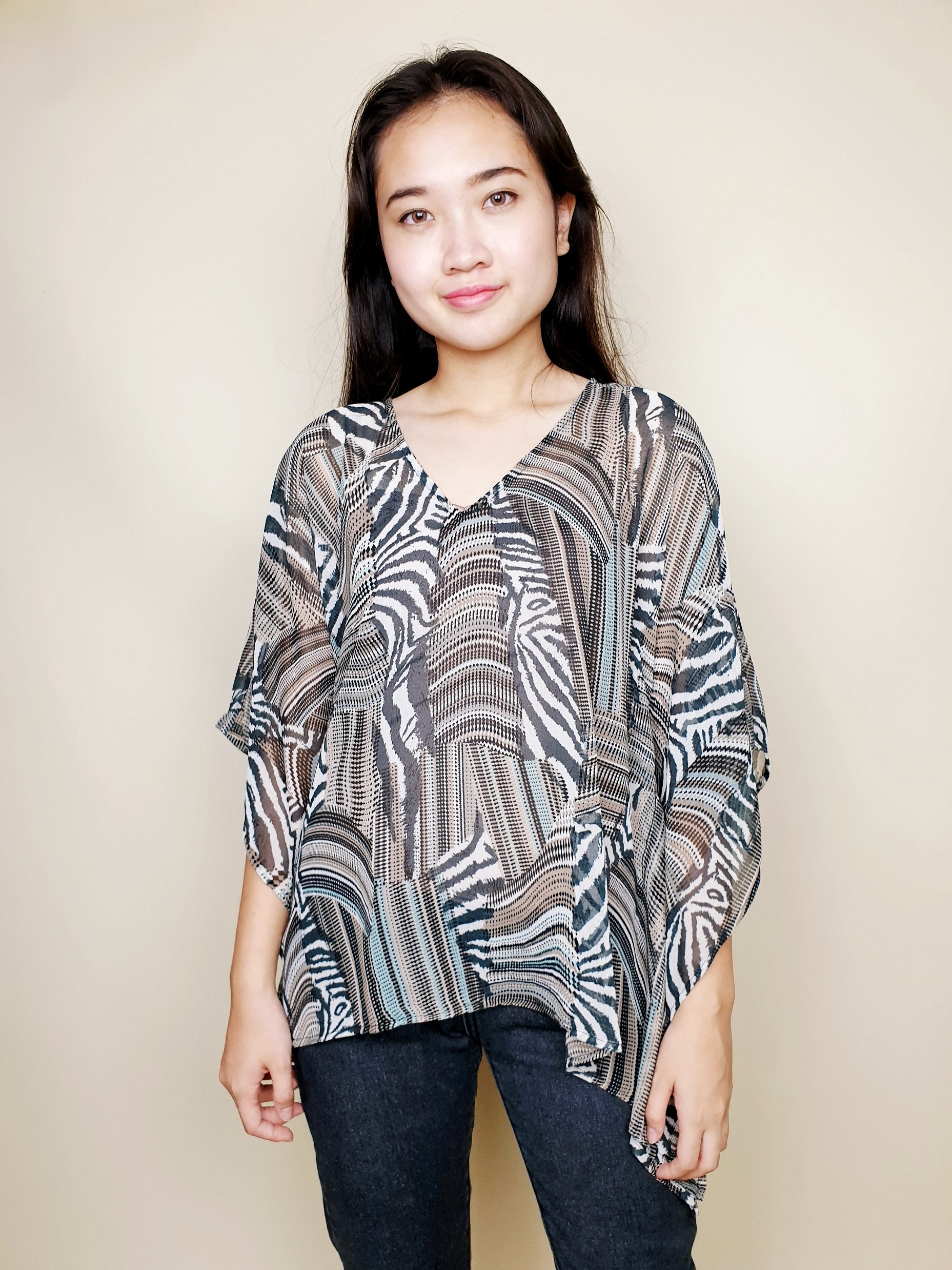 V-neck Zeenia Kaftan Top | Angie's Fashion