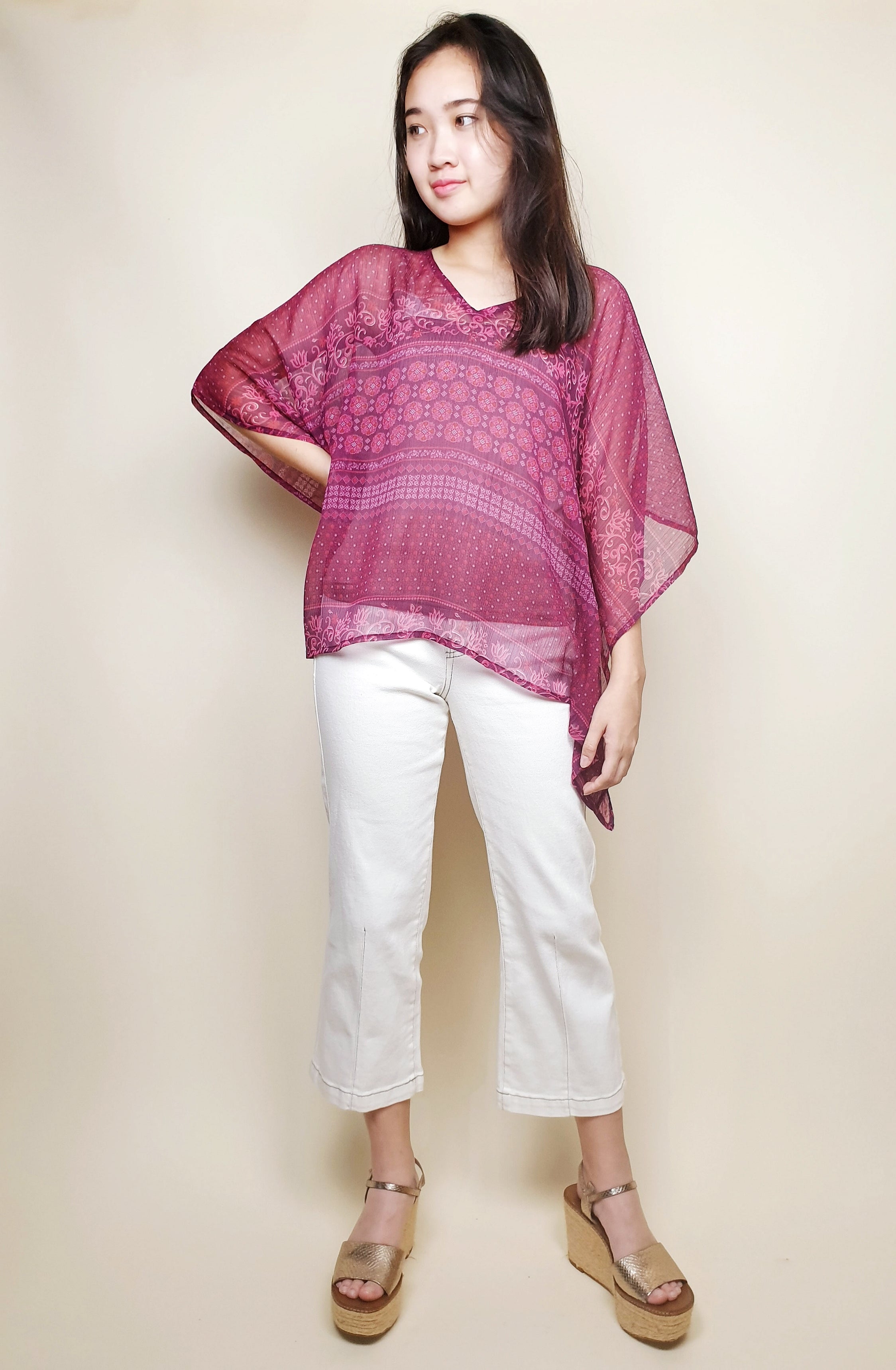 V-neck Pureza Kaftan Top | Angie's Fashion