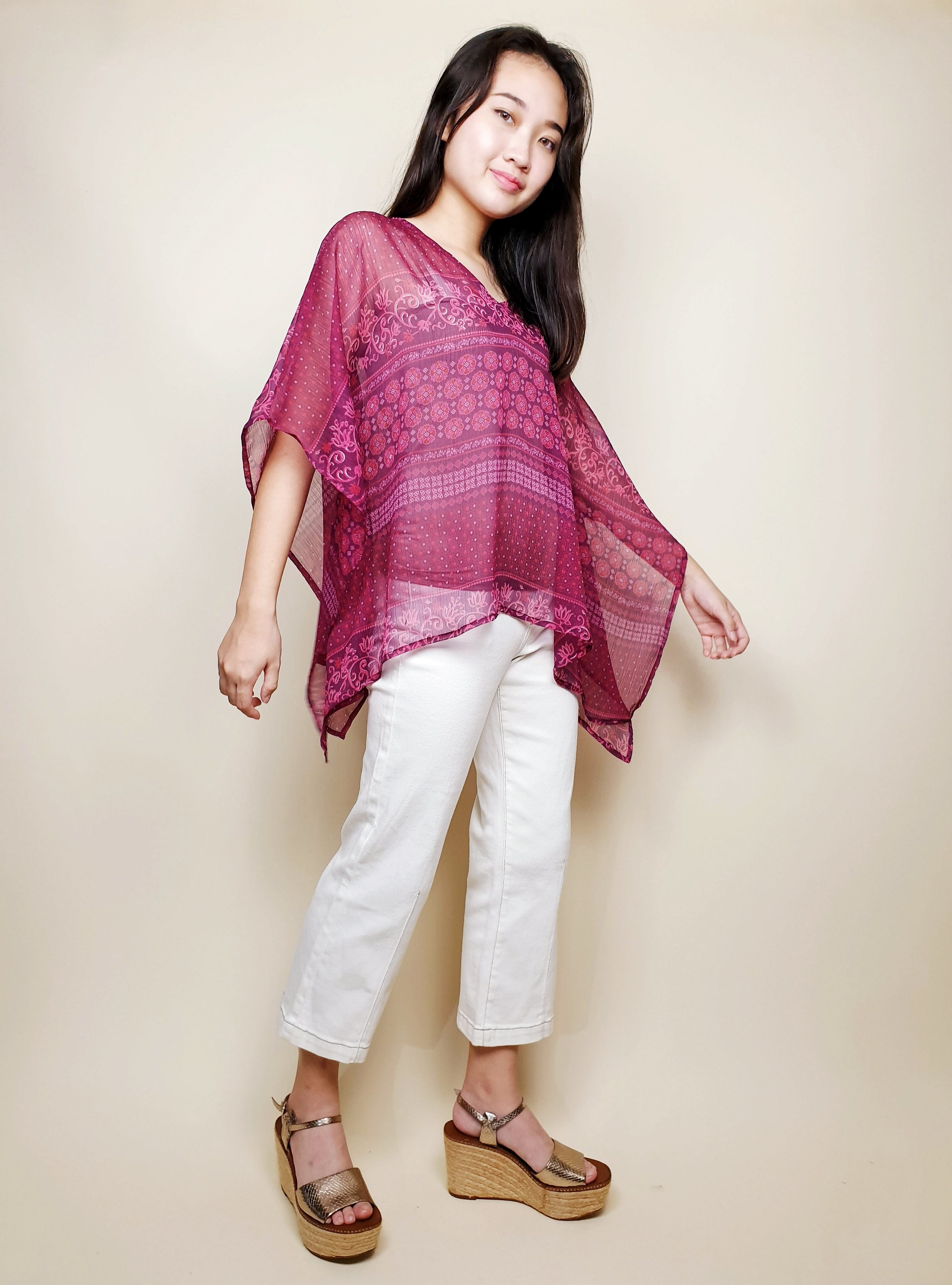 V-neck Pureza Kaftan Top | Angie's Fashion