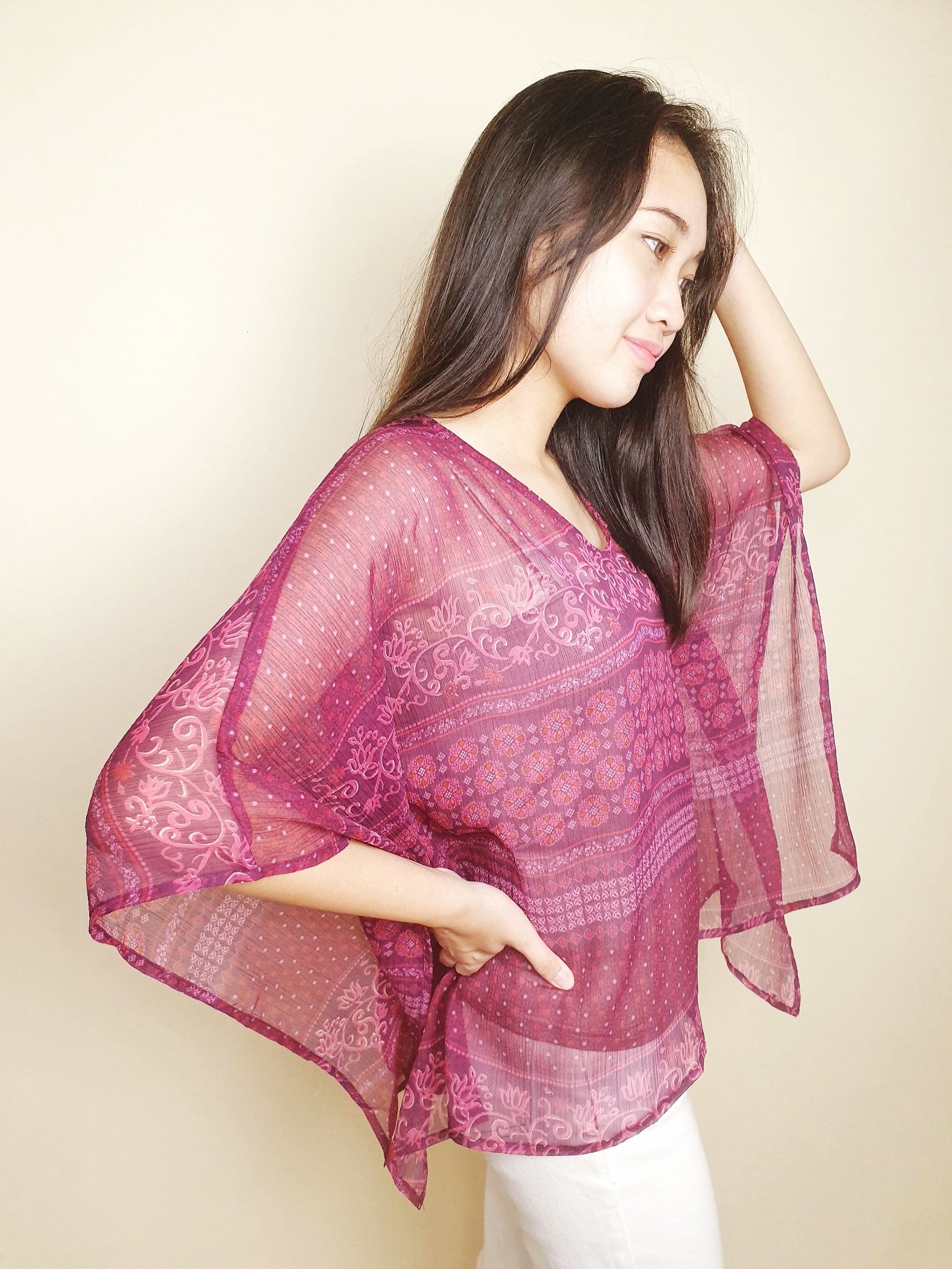 V-neck Pureza Kaftan Top | Angie's Fashion