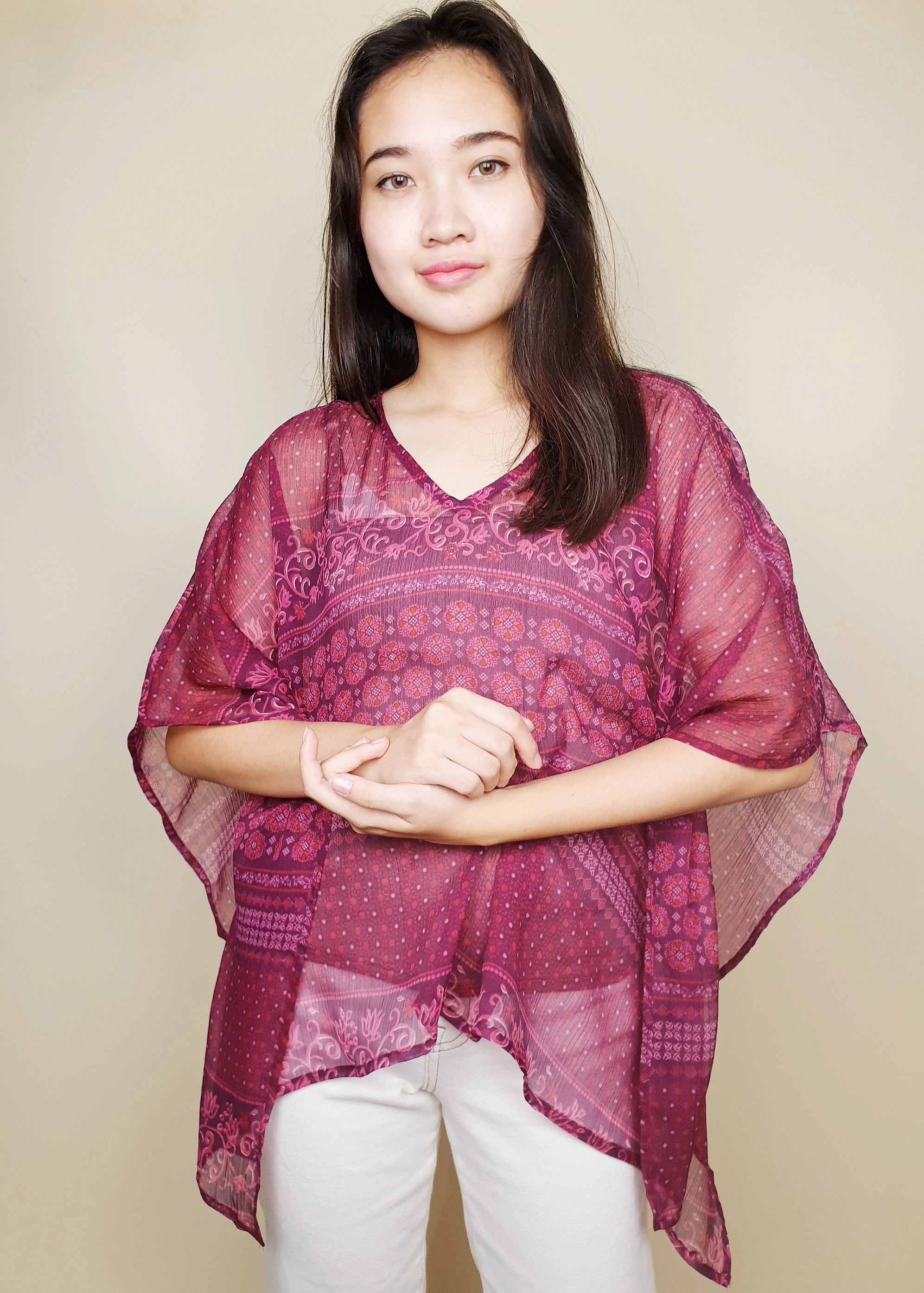 V-neck Pureza Kaftan Top | Angie's Fashion